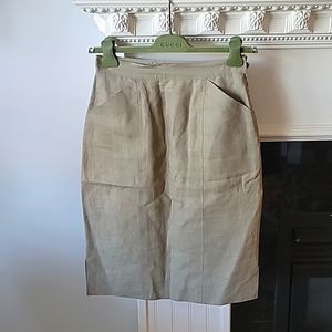 Vintage Gucci Classic Linen Skirt with Pockets